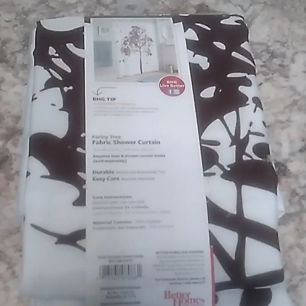 Better Homes and Garden Shower Curtain  and Curtain Hooks